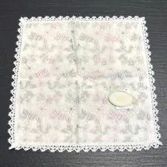 新品未使用 TOCCA トッカ 花刺繍 ハンドタオル ハンカチ 白 ホワイト
