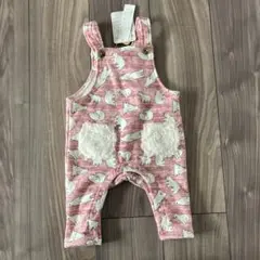 北極熊柄オーバーオール　ピンク　タグ付き