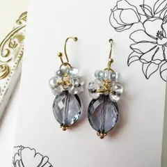 チェコビーズの可愛いピアスD114