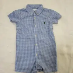 Ralph Lauren ロンパース 12M 青と白チェック