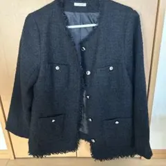 GLACIERネイビー　ノーカラージャケット