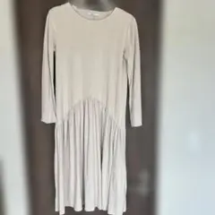 ZARA ベージュ ロングワンピース 長袖　S