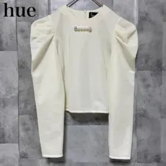 【hue DAY TO EVENING】メッシュパフスリーブブラウス Mサイズ