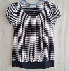 PATTERN【半袖トップス★M★ボーダー柄★パフスリーブ】試着のみのサムネイル