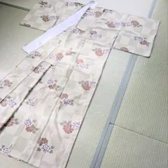 夏着物 単衣 ベージュ系 格子柄 牡丹 身丈163 裄65 洗える着物 美品