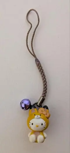 ハローキティ 御当地根付ストラップ「北海道きつね　　　　ラベンダー」