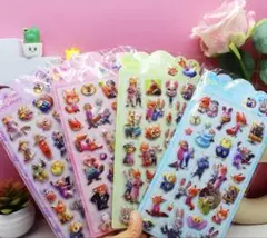 ズートピア　3D立体ぷくぷくシール　4枚セット