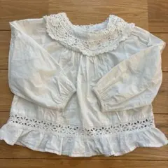 ZARA ホワイト レース付きブラウス 110cm