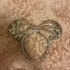 ミニー耳カチューシャ ゴールド スパンコール