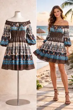 ZARA BASIC オフショルワンピ S～M 美品