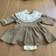 petit main ベージュ ワンピース 80 プティマイン