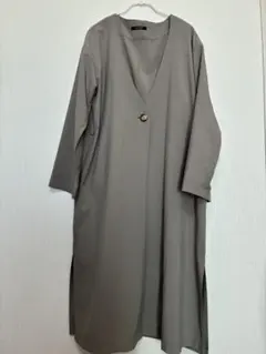 ノーカラー　ロングジャケット　薄手