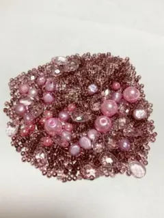 ピンク系パープル系カラーパーツセット ビーズまとめ売り　パール