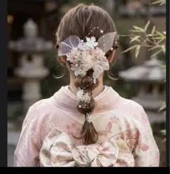 ドライフラワー髪飾り❤︎ 成人式 結婚式 振袖 前撮り✿くすみ系ピンクパープル