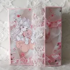 [ハンドメイド] 蛇腹ファイル34 ピンクレース