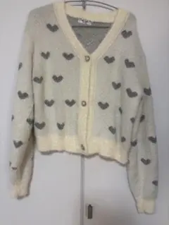 時間特別タイムセール！PALEMO STORE ハート柄 Vネックカーディガン