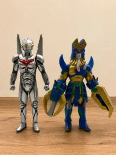 【絶版・旧サイズ】ウルトラマンノア ＆ アンドロザキラーメカバルタン ソフビ2体