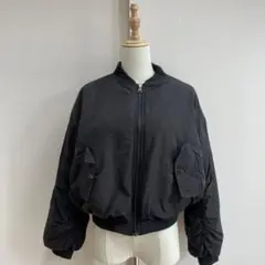 Lax DanTia リバーシブルボアブルゾン（M）MA-1 黒系　ツーウェイ