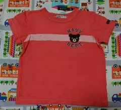 日本製☆ミキハウスダブルBイカリワッペンTシャツ110オレンジ