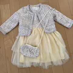 100cm ガールズ フォーマル ワンピース ホワイト 3点セット