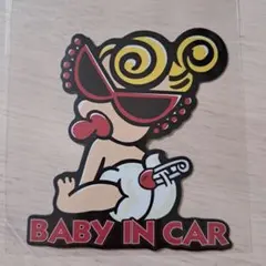 [匿名発送] 6.ヒスミニ　車　ステッカー　baby in car　磁石タイプ