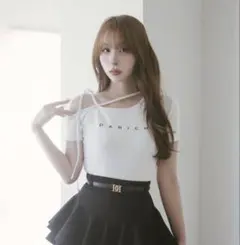 ダーリッチ darich ネックリボンワンショルダーTシャツ ホワイト WHT