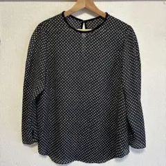 IENA ドット柄 シースルー 長袖ブラウス ブラックのサムネイル