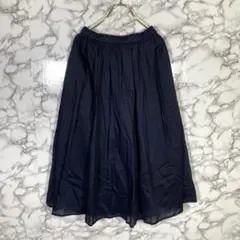 UNIQLO　ユニクロ　（M）　ウエストゴムギャザースカート　ネイビー