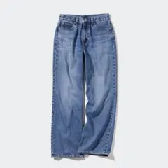 【美品】ユニクロ　ワイドストレートジーンズ