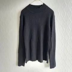 ✨LEPSIM✨長袖ニットセーター ハイネック トップス リブ素材 黒 シンプル