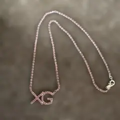 X-girl スワロフスキー　ピンク　ネックレス