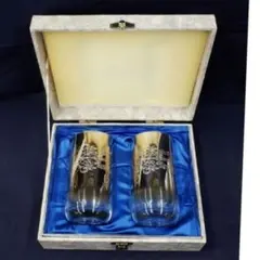 新品未使用　石塚硝子アデリア　バトル　シルバーコートタンブラー　ペア　昭和レトロ