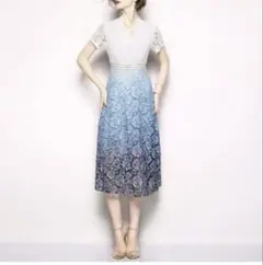 【お値下げ】レース グラデーション ワンピース　L