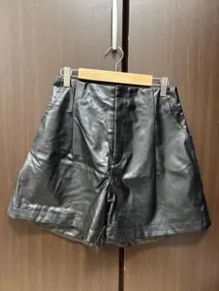 GRL レザーショートパンツ ブラック