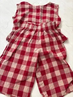 【美品】ペアマノン チェック柄 セットアップ 90cm ノースリーブ パンツのサムネイル