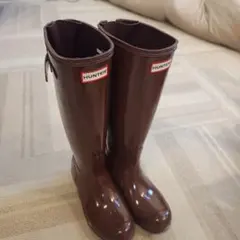 HUNTER ブラウン 長靴 バックル付き