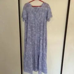 45R リネン100% 刺繍入り 半袖ワンピース ベージュ サイズ0 - メルカリ