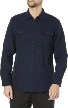 フランネルシャツ ネイビー メンズ Sサイズ