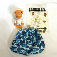 A BATHING APE ABC CAMO がま口財布 ブルー】 - メルカリ