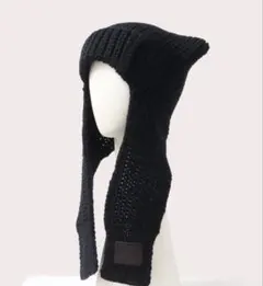 Viviennewestwood ネコ耳ブラックニット帽 Vivienne Westwood - 新品レアVivienneWestwood オーブ黒猫耳ニット
