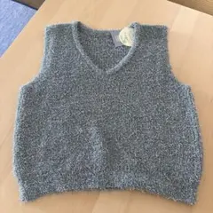 新品　しまむら　Rafraf yumi パイルヤーン　ベスト　M