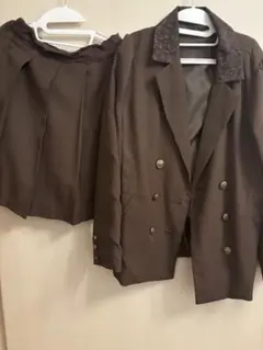 axes femme セットアップ 長袖 ジャケット&キュロット 茶色 量産型