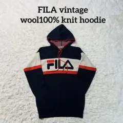 【希少】FILA vintage wool100% knit hoodieのサムネイル