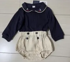 cottoli コトリ　ロンパース　上ネイビー