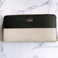 kate spade 長財布　訳あり　美品　白　黒　モノトーン