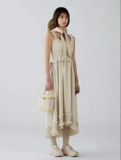 未使用品】rokh ペイズリー総柄ドレスワンピース ペイズリー柄配色