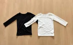 ユニクロ ヒートテック長袖 100cm 白黒2枚セット