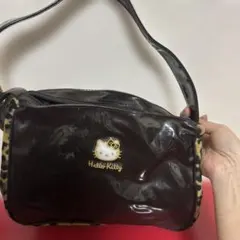 今週1000円引き！Hello Kitty ハンドバッグ 黒/ヒョウ柄