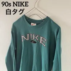 90sOLDNIKEオールナイキ白タグロンtシャツ長袖グリーン緑メンズL