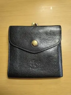 イルビゾンテ IL BISONTE 二つ折り がま口　財布 ブラック